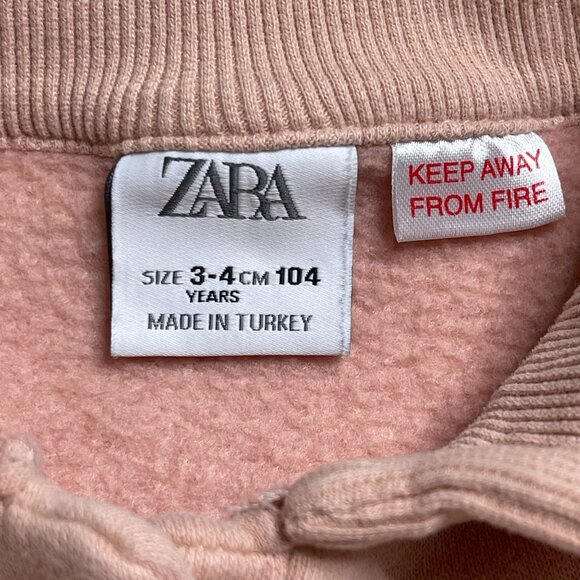 ZARA Kid's Cream Button Down Long Sleeve Sweatshirt Size 3-4 Years - Picture 4 of 6